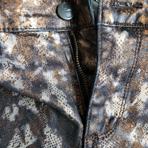 ELSE BRONZE SNAKE SKINNY JEANS SIZE W28 - Picture 6 of 12